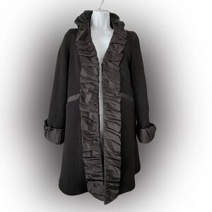 Nanette Lepore Black Ruffled Cape